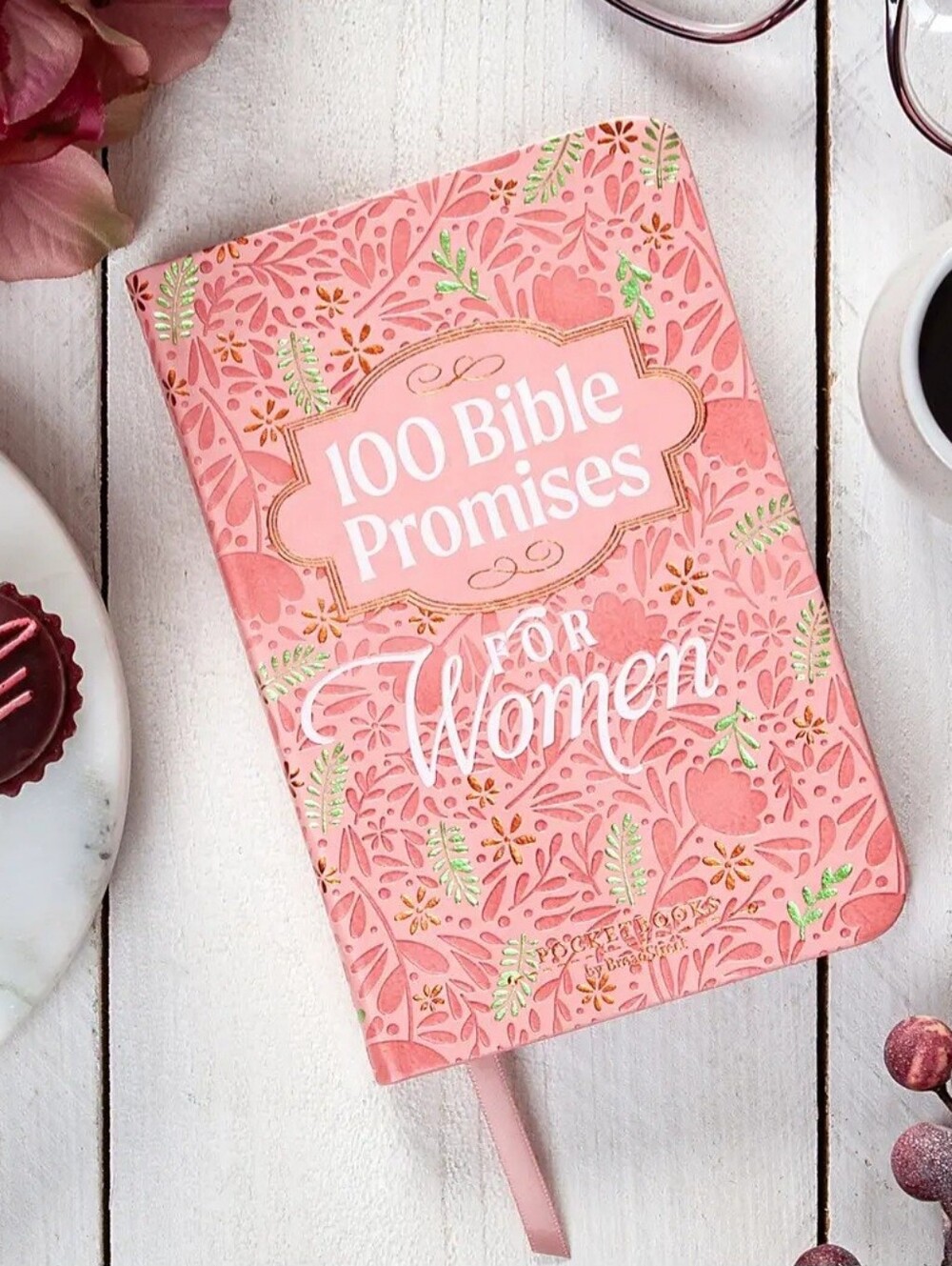 100 Bible Promises for Women — Pink Floral Devotional Book